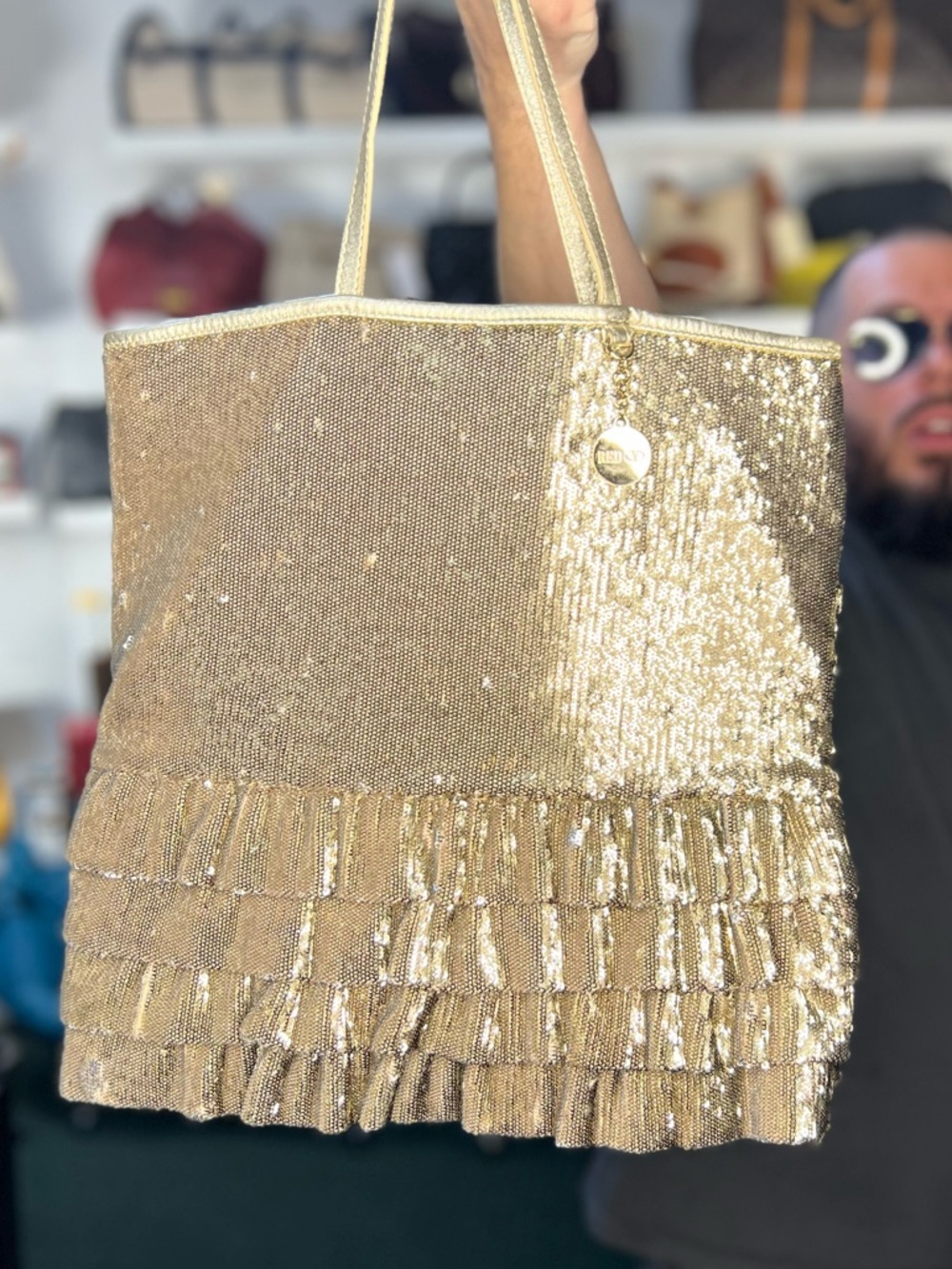 VALENTINO GOLD METALLIC BAG